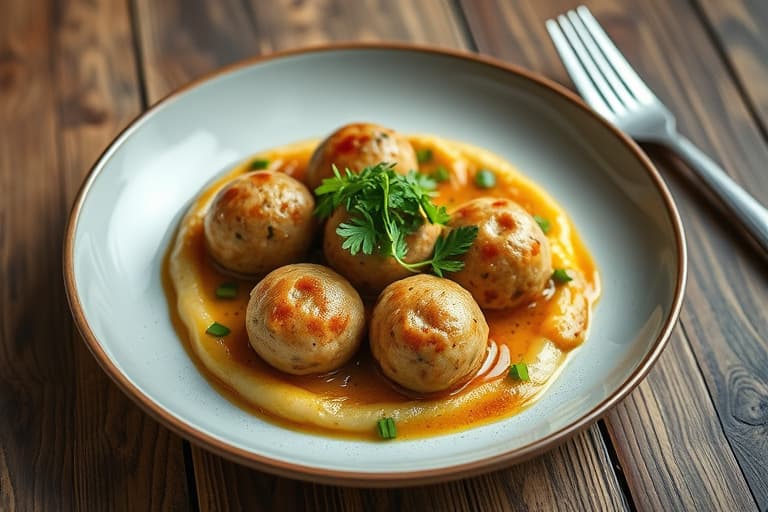 Persiske "Matzo Balls" med kikerter og kylling (Gondi)