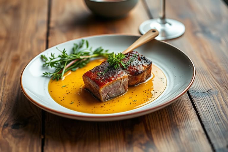 Røstet laks med tranebær- og sennepssaus