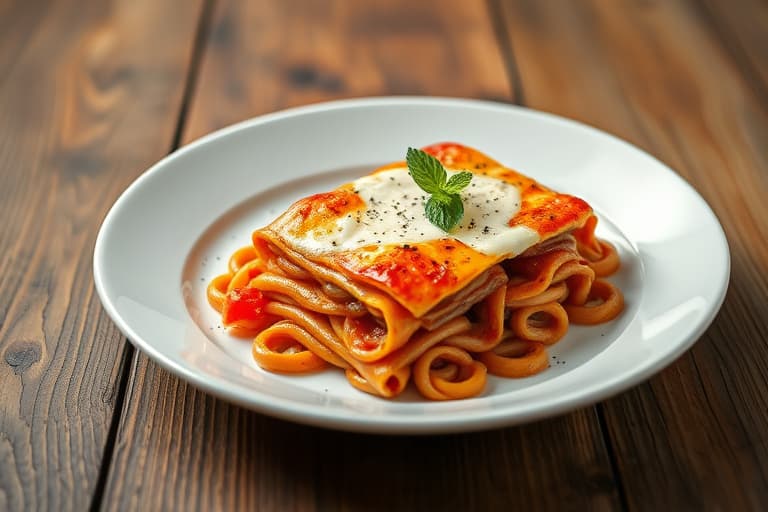 Røkt ost og pølse-lasagne