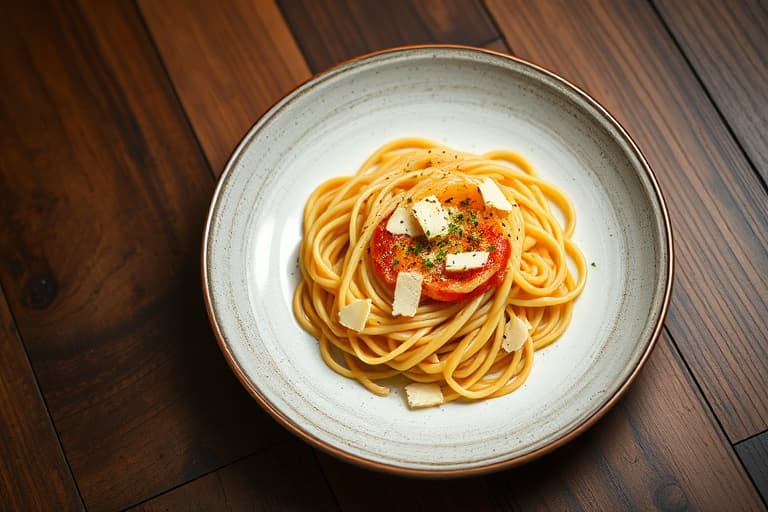 Spaghetti med Pecorino Romano og svart pepper