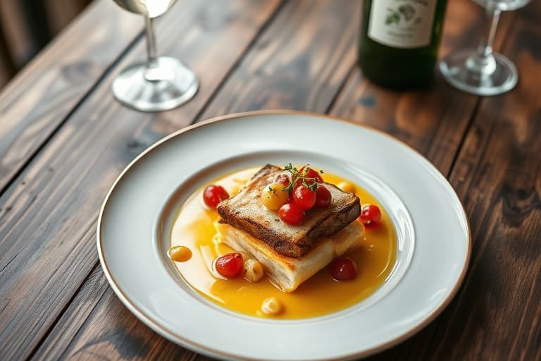 Pjalt med eple og perle­løk i cider