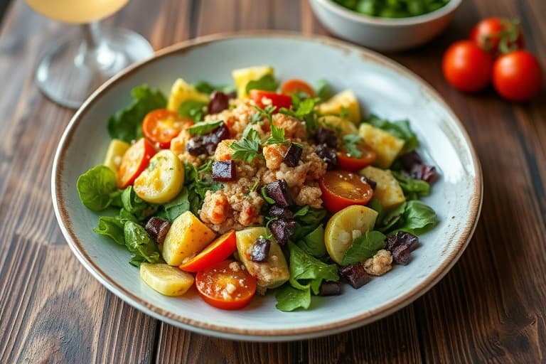 Urtepotetsalat med sitron-olivenolj dressing