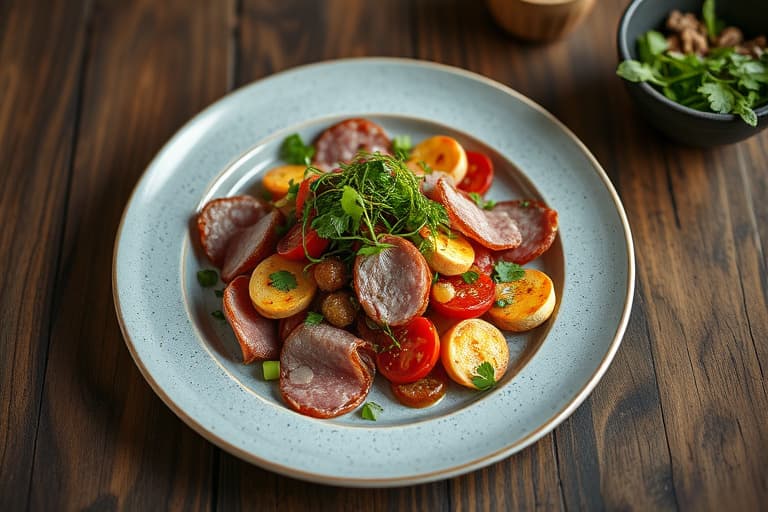 Pastrami og rugbrød Panzanella