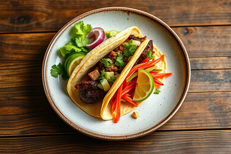 Tyrkiske barbacoa-tacos med svarte bønner