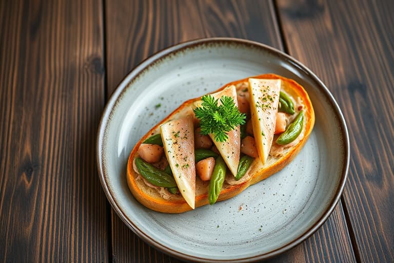 Tuna- og kapersbrandade på crostini