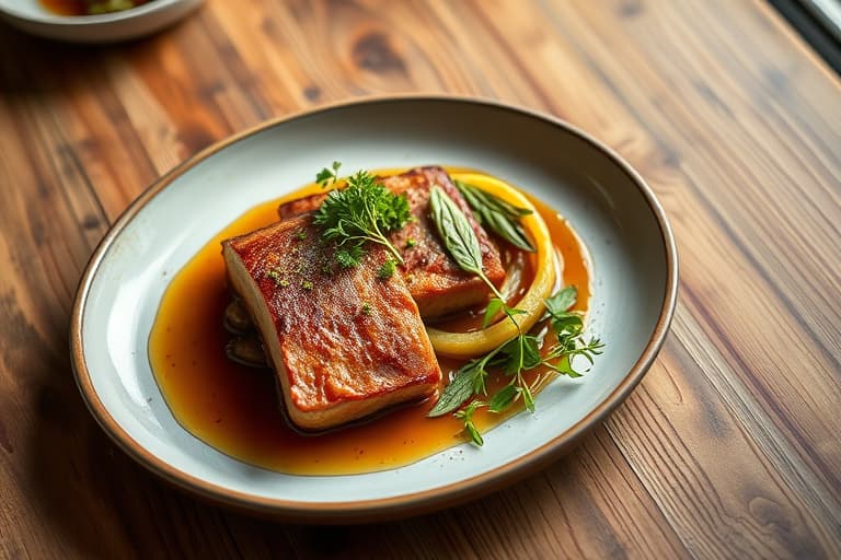 Svinekjaker med spisskummen og sitruspannsaus