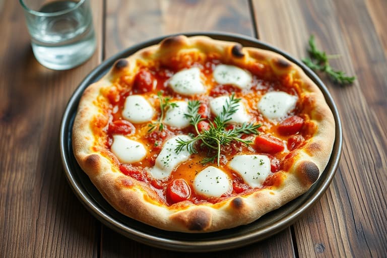 Vill-sopppizza med karamelliserte løk, fontinaost og rosmarin