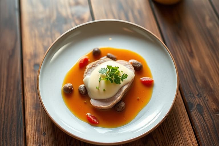 Poached Duck Foie Gras med druechutney