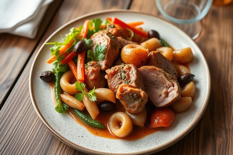 Porchetta med ovnsbakte poteter