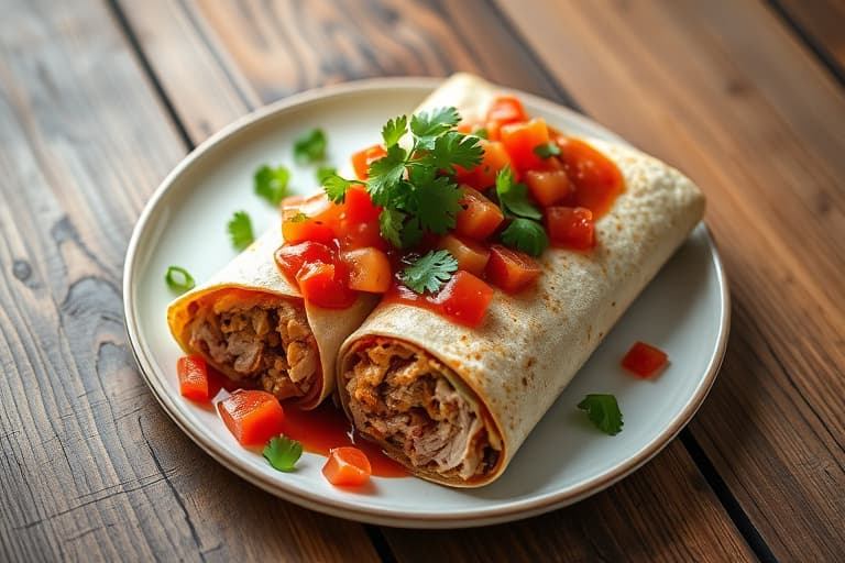 Turkey Burritos med salsa og koriander