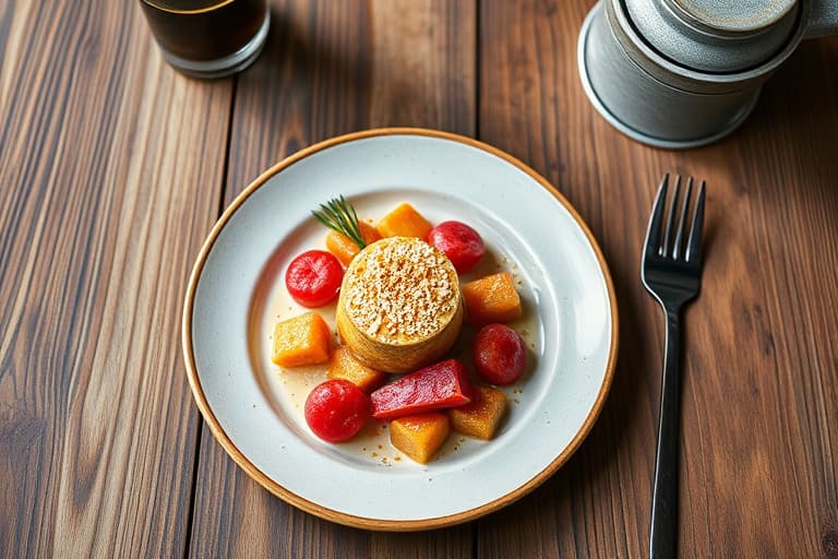 Vaniljeis med sesamgodteri og halva