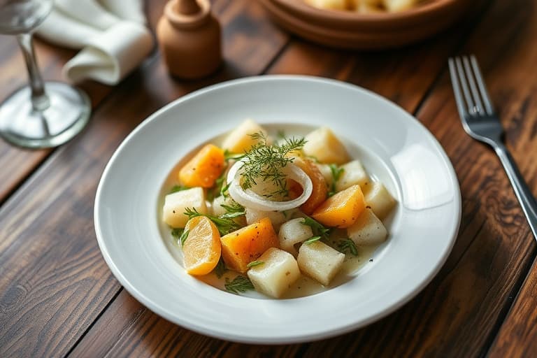 Sitronkikessalat med spinat, vårløk og dill