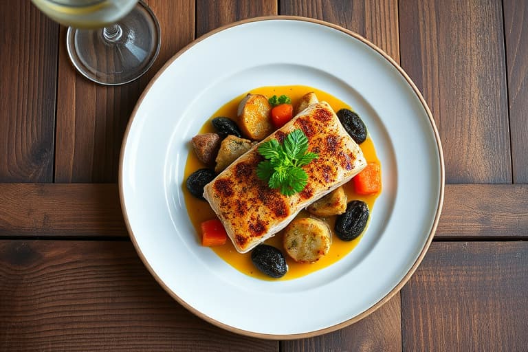 Stekte kamskjell med mynte og gressløk