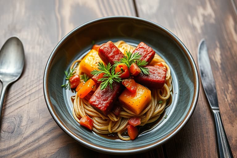 Varm rabarbrakompotte med valnøtt-kokoscrunch