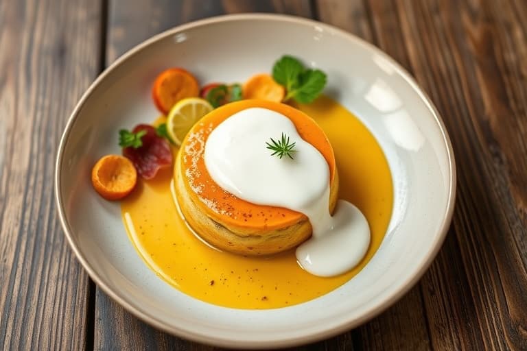 Butterscotch Budino med pisket crème fraîche