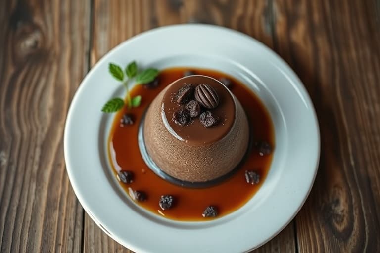 Sjokoladepudding med espresso-veiset krem