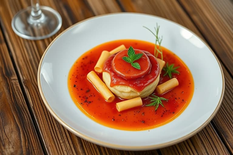 Rosa eplesaus-meringuetærte med hasselnøttkjeksbunn