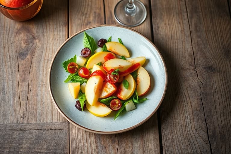 Smørsalat med appelsiner og rødløkdressing