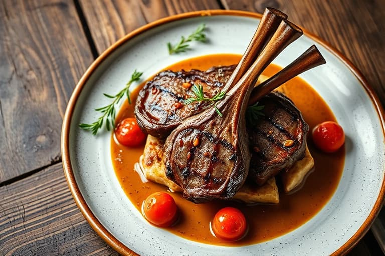 Lamb Chops Scottadito  
                Med grillede kirsebærtomater