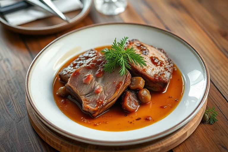 Svinekjøttribbe med sautert eple og stjerneanis