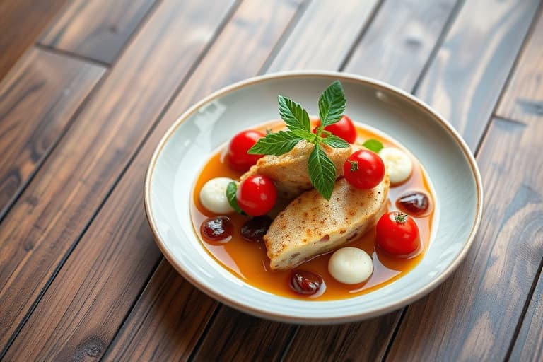 Røkte svinekoteletter med cherrytomater og hvite bønner