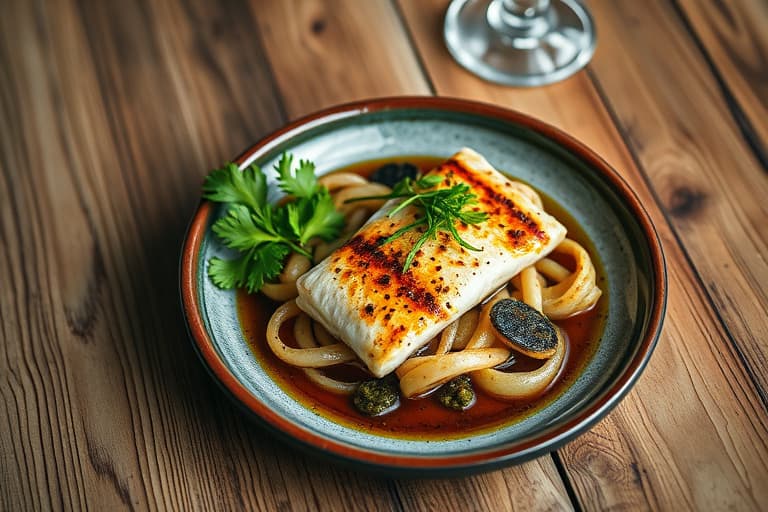 Pepret tunfiskspyd med wasabimajones