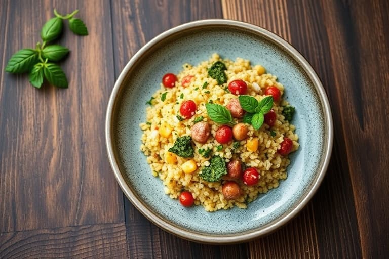 Rask kikertcouscous med pesto