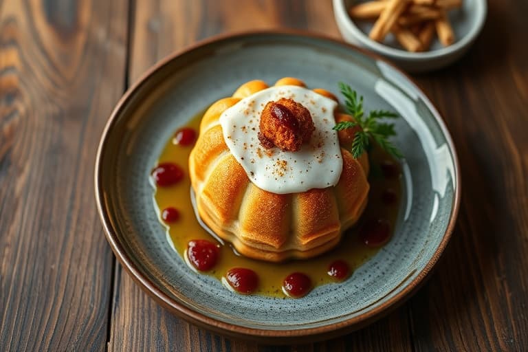 Safran-Panettone med knust sukker på toppen