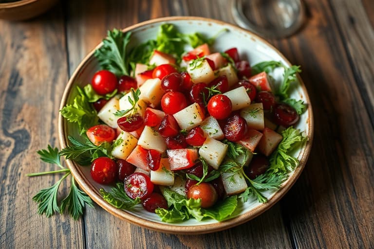 Persille-, rødløk- og granateplesalat