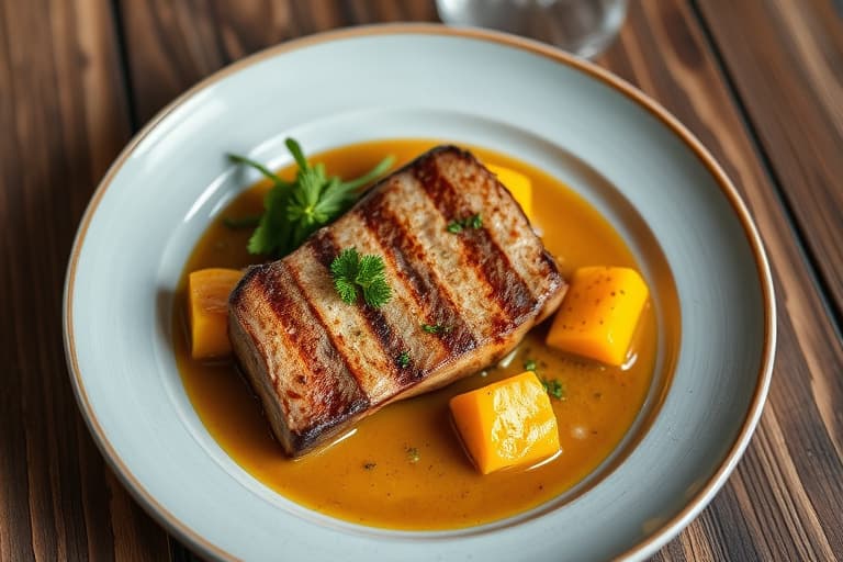 Stekt kylling med aprikos, mynte og salvie, servert med butternut squash