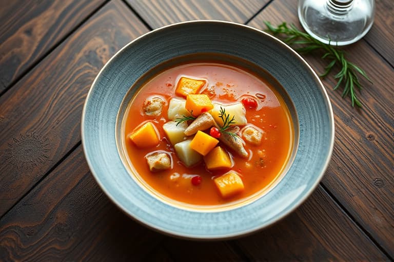 Rekesuppe med sitrongress, chili og ingefær