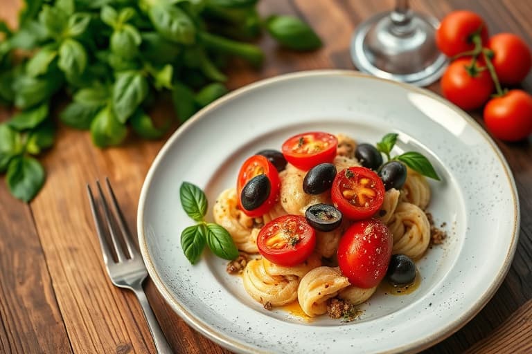 Provencalsk kylling med tomater, oliven og basilikum