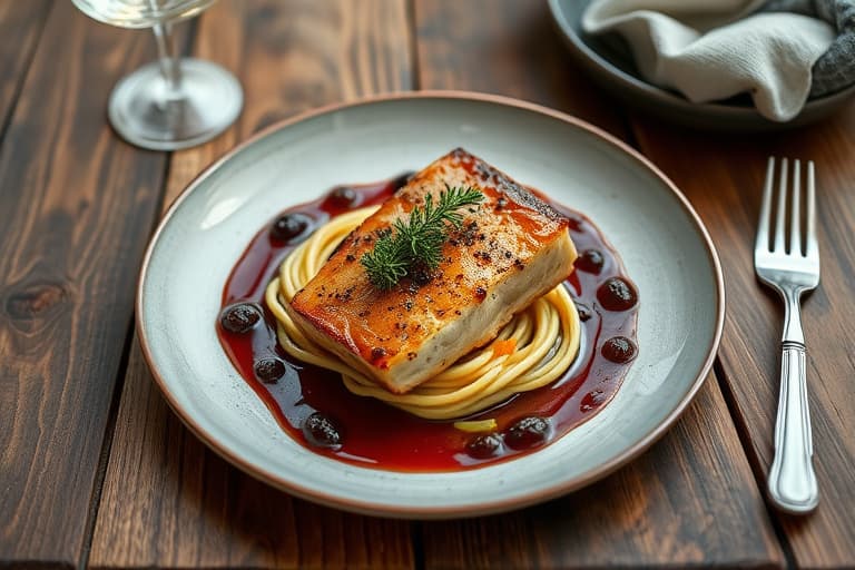 Stekt andebryst med kirsebær og portvinsaus