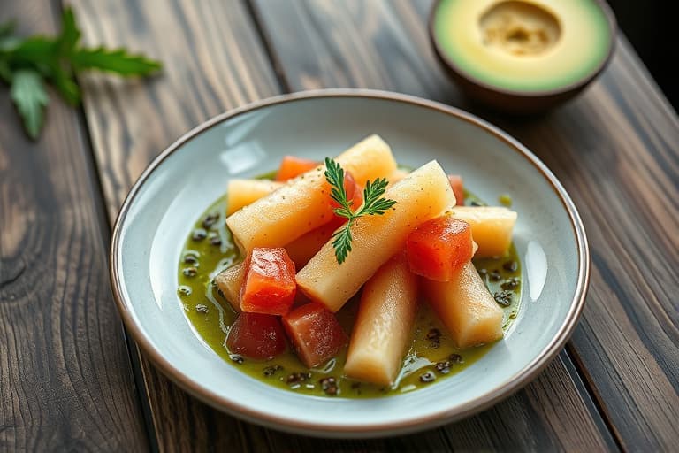 Vannmelon-Granita med ingefærmarinerte jordbær