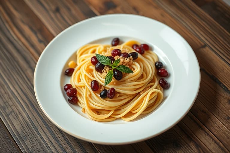 Pasta med ansjos, currants, fennikel og pinjekjerner