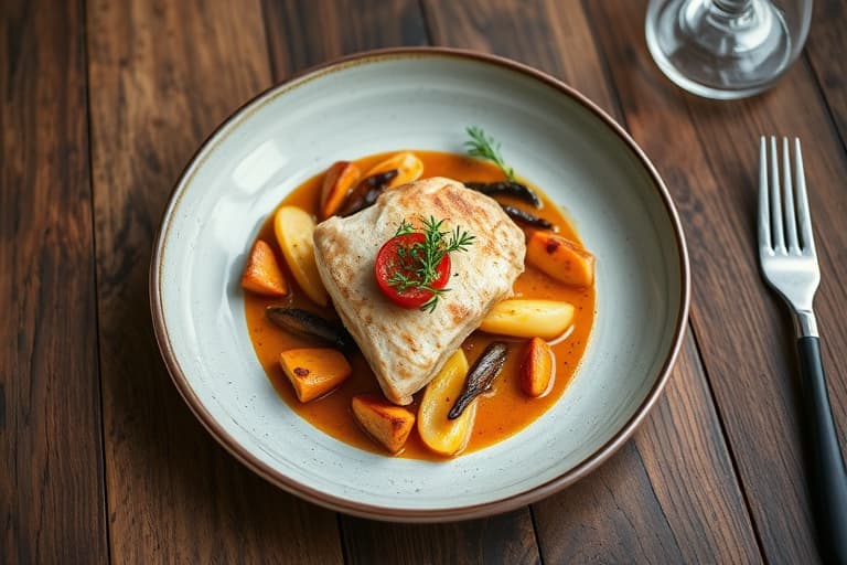 Pannebrent kylling med gulrøtter og mandler