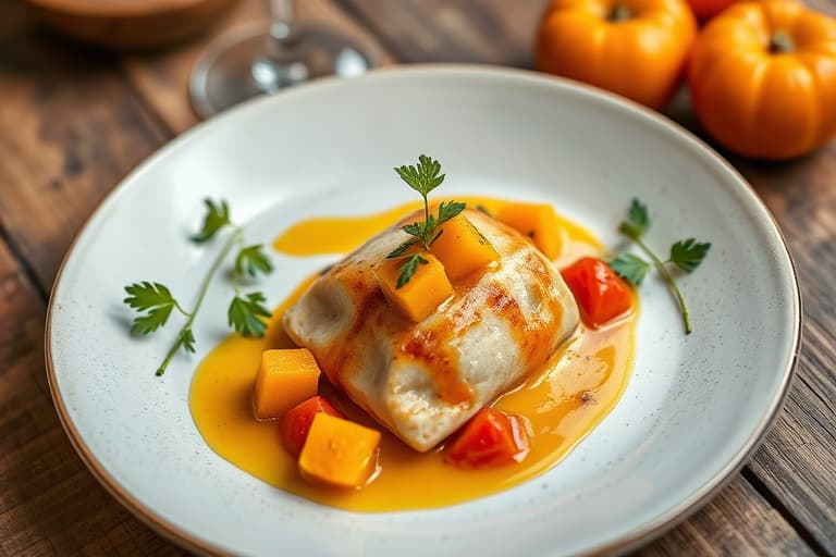 Risgrøt med persimmon og tørkede tranebær