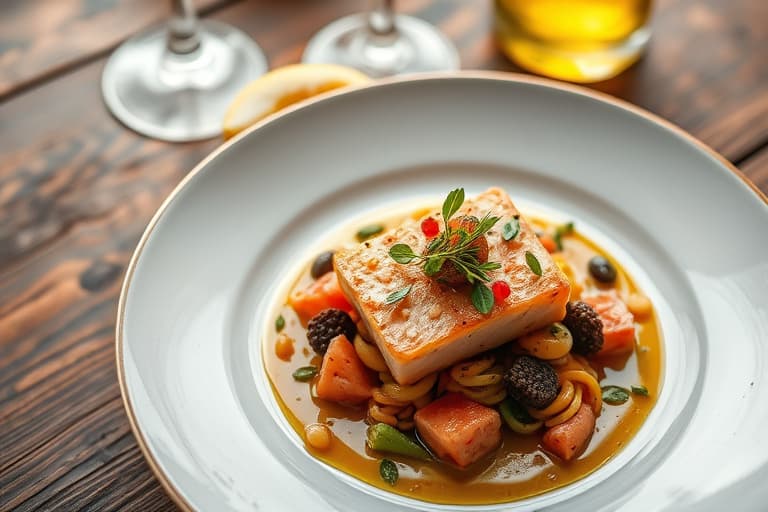 Svinekam med fennikel- og aspargessalat