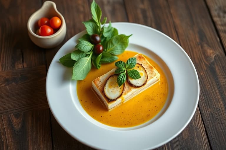 Stekt laks med tomatillo-coulis