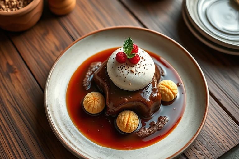 Sjokolade-Amaretti-krem med fersk frukt