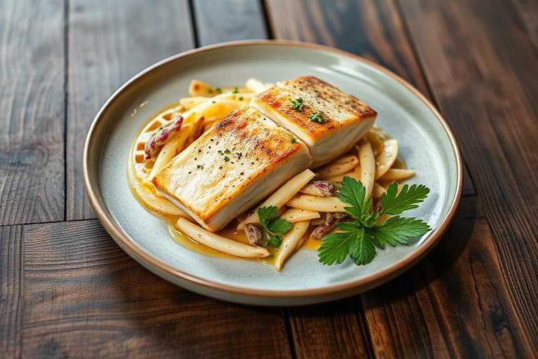 Sesamstekt tunfisk med grønnsaksslaw