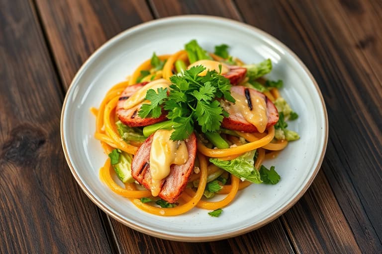 Romaine, grillet avokado og røykfylt maisalat med chipotle-Caesar-dressing