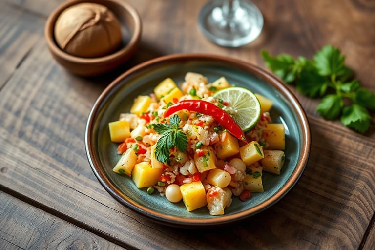 Pomelosalat med chili, lime, peanøtter og kokos