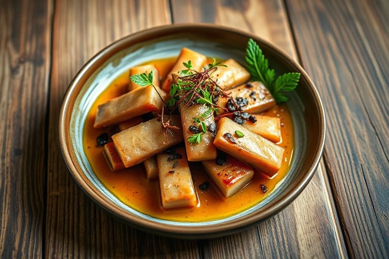 Skarlagenrøde pocherte pærer