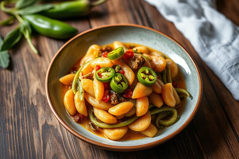 Pat's kylling med fersken og jalapeños