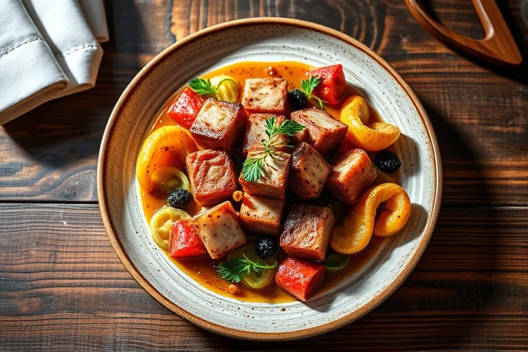 Svinenakke marinert i ingefær