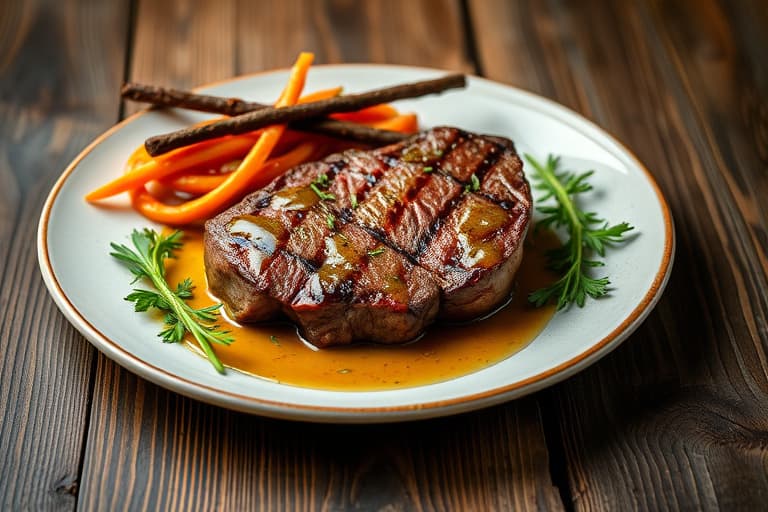 Ribbe-Steak med ruccolalje