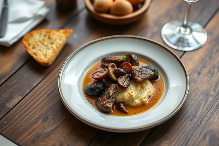 Porcini-fondue med skinke og ciabatta