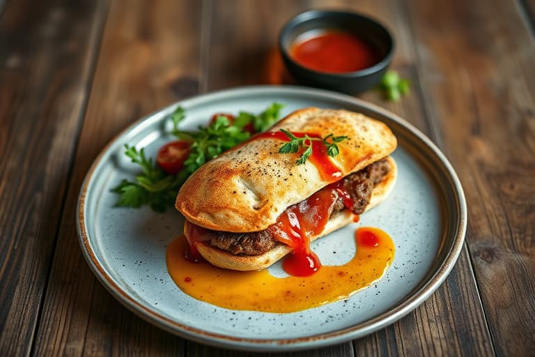 Grillet ostekake-sandwich med Bloody Mary-gelé