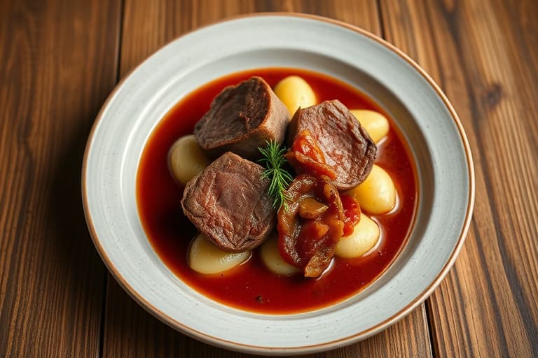 Lamb medallions med hvitbønne- og potetpuré og rødvinsaus